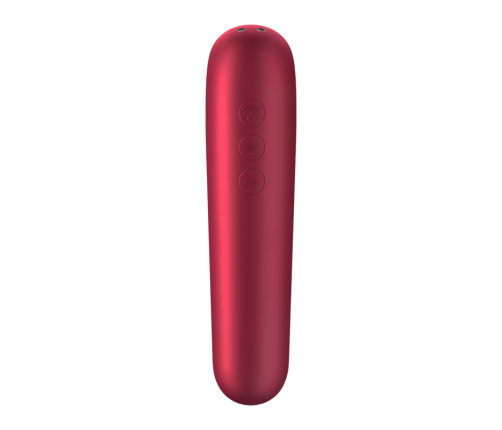 SATISFYER - DUAL LOVE VIBRADOR Y SUCCIONADOR CON AIRE PULSADO ROJO