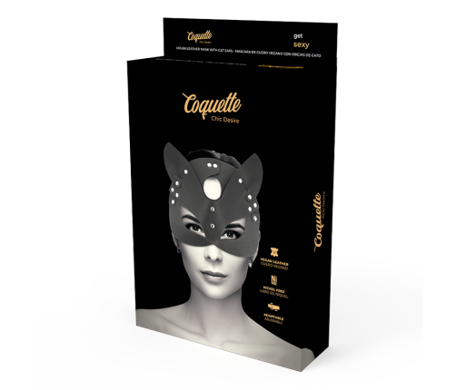 COQUETTE CHIC DESIRE - VEGAN LEATHER MASK WITH BUNNY EARS
