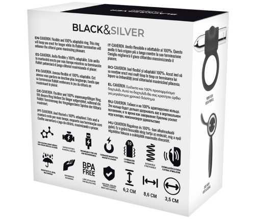 BLACK&SILVER - CAMERON RECHARGEABLE RING SILVER
