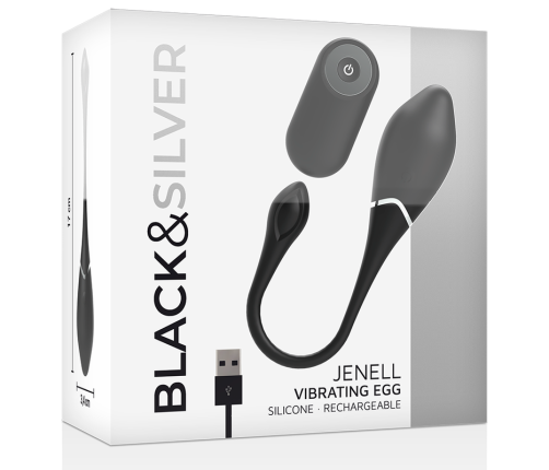 BLACK&SILVER - JENELL RECHARGEABLE VIBRATING EGG