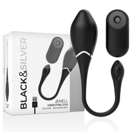 BLACK&SILVER - JENELL RECHARGEABLE VIBRATING EGG BLACK&SILVER - JENELL RECHARGEABLE VIBRATING EGG