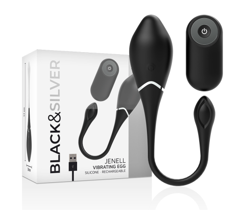 BLACK&SILVER - JENELL RECHARGEABLE VIBRATING EGG