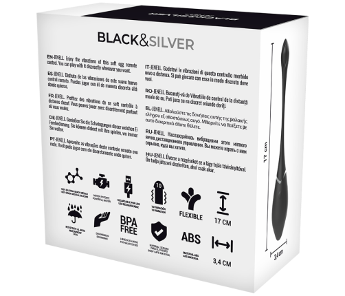 BLACK&SILVER - JENELL RECHARGEABLE VIBRATING EGG