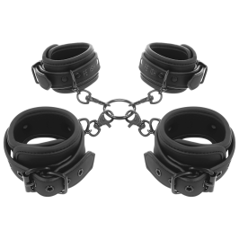 FETISH SUBMISSIVE - SET OF HAND AND ANKLE HANDCUFFS WITH NOPRENE LINING