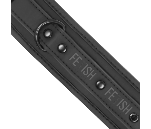 FETISH SUBMISSIVE - VEGAN LEATHER NECKLACE AND HANDCUFFS WITH NOPRENE LINING