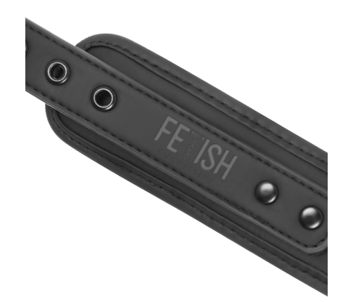 FETISH SUBMISSIVE - VEGAN LEATHER NECKLACE AND HANDCUFFS WITH NOPRENE LINING