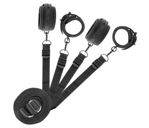 FETISH SUBMISSIVE - SET OF HANDCUFFS AND TIES WITH NOPRENE LINING
