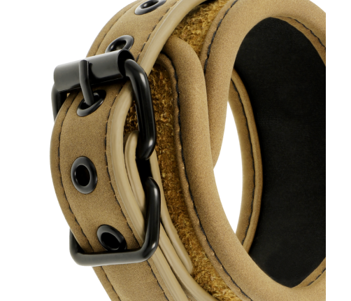 FETISH SUBMISSIVE ORIGEN - VEGAN LEATHER HANDCUFFS WITH NEOPRENE LINING