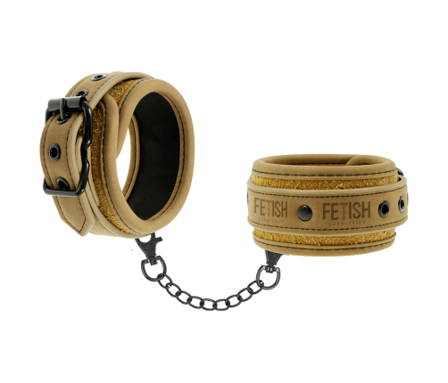 FETISH SUBMISSIVE ORIGEN - VEGAN LEATHER HANDCUFFS WITH NEOPRENE LINING