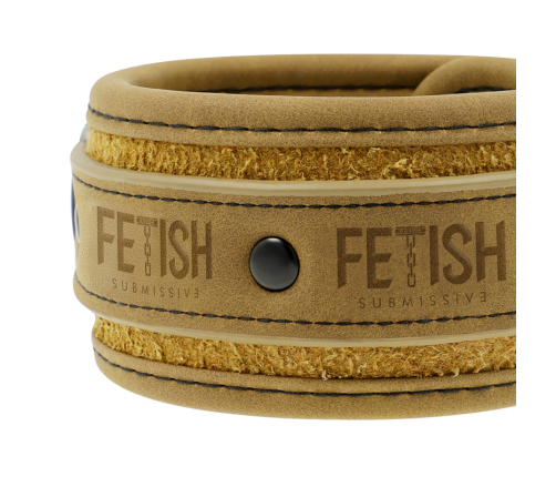 FETISH SUBMISSIVE ORIGEN - VEGAN LEATHER HANDCUFFS WITH NEOPRENE LINING