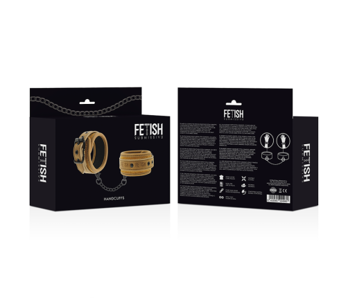 FETISH SUBMISSIVE ORIGEN - VEGAN LEATHER HANDCUFFS WITH NEOPRENE LINING