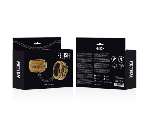 FETISH SUBMISSIVE ORIGEN - VEGAN LEATHER ANKLE CUFFS WITH NEOPRENE LINING