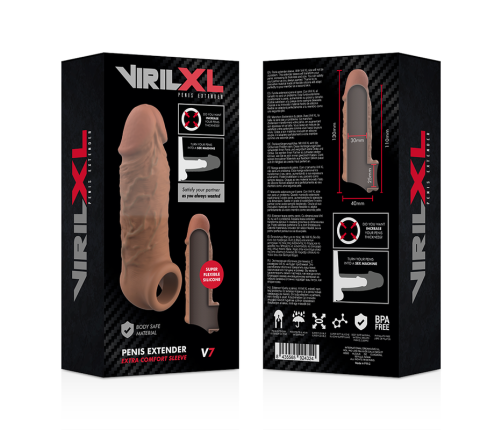 VIRILXL - LIQUID SILICONE V7 BROWN PENIS EXTENSION