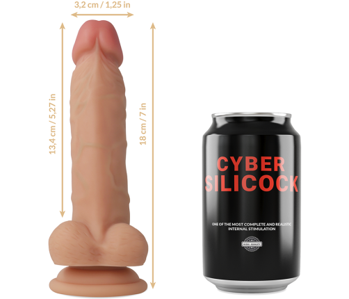 CYBER SILICOCK - STRAP-ON JUDE LIQUID SILICONE WITH 3 RINGS FREE 18 CM -O- 3.2 CM