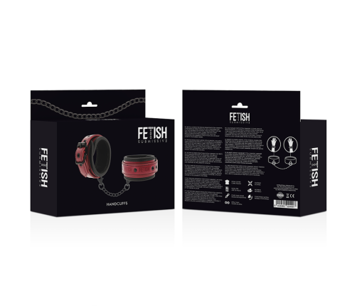 FETISH SUBMISSIVE DARK ROOM - VEGAN LEATHER HANDCUFFS WITH NEOPRENE LINING