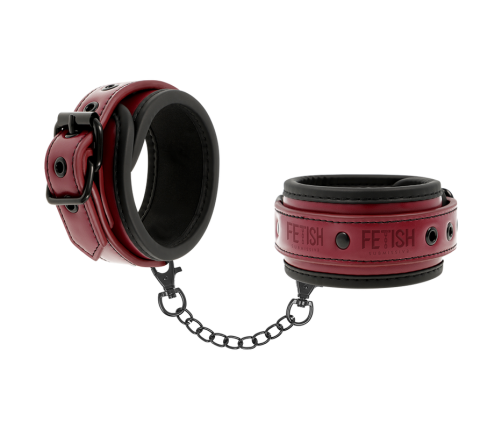 FETISH SUBMISSIVE DARK ROOM - VEGAN LEATHER HANDCUFFS WITH NEOPRENE LINING