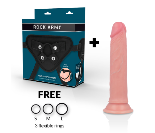 ROCKARMY - HARNESS + LIQUID SILICONE DILDO PREMIUM AVENGER 19 CM -O- 3.98 CM