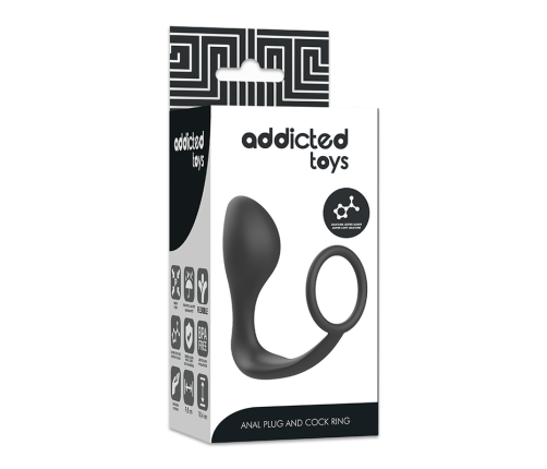 ADDICTED TOYS - ANAL PLUG WITH BLACK SILICONE RING