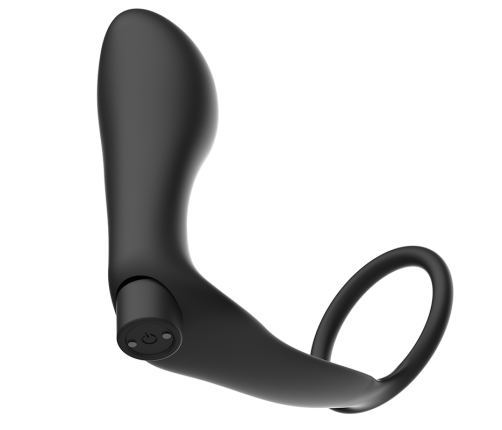 ADDICTED TOYS - PENIS RING WITH REMOTE CONTROL ANAL PLUG BLACK RECHARGEABLE