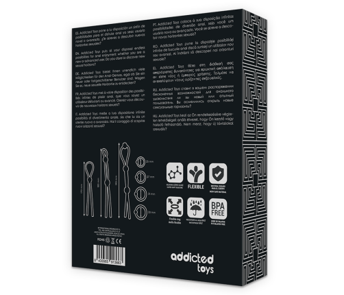 ADDICTED TOYS - FLEXIBLE SILICONE COCK RING SET 7 PIECES