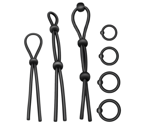 ADDICTED TOYS - FLEXIBLE SILICONE COCK RING SET 7 PIECES