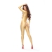 missO Bodystocking B800 Gold L - Wet Look Lycra, Two-Way Zipper