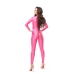missO B800 Bodystocking Lycra Wet Look Pink XL with Two-Way Zipper