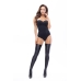 S800 Elegant Opaque Hold-Up Stockings Black S - Soft Touch Finish