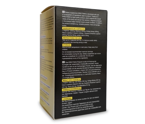 Lovely Lovers ERECTMAN 60 kapsułek - wsparcie męskiej witalności, 60 szt.