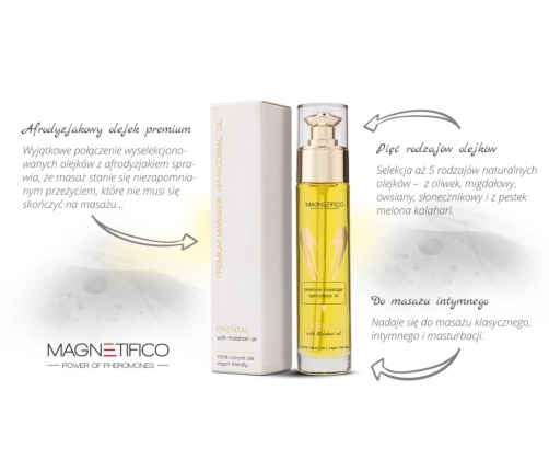 MAGNETIFICO Oriental Aromatic Massage Oil Premium 50ml Vegan Glass Bottle