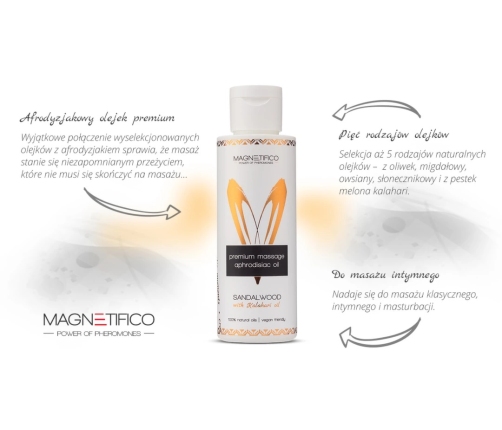 MAGNETIFICO Sandalwood Premium Massage Oil 100ml - Natural Vegan Formula