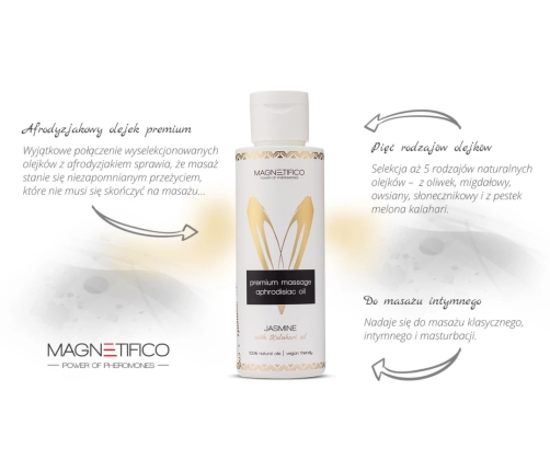 MAGNETIFICO Jasmine Premium Massage Oil 100ml - Vegan, Natural Formula