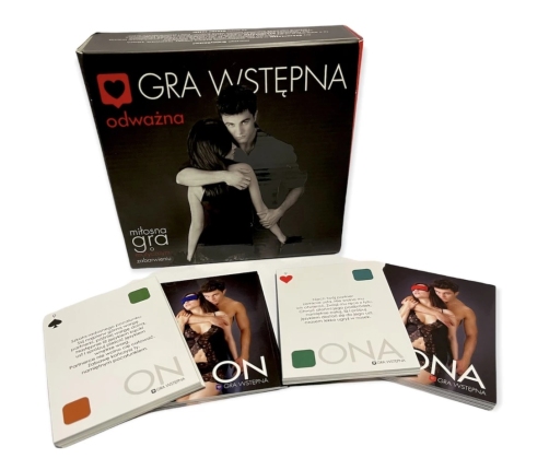 Love Academy Couples Game Set with Massage Oil and Blindfold, 54 Cards