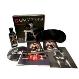 Love Academy Couples Game Set with Massage Oil and Blindfold, 54 Cards