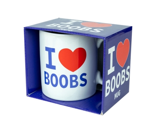 Happy Jackson Kubek ceramiczny I Love Boobs 400ml biały prezent