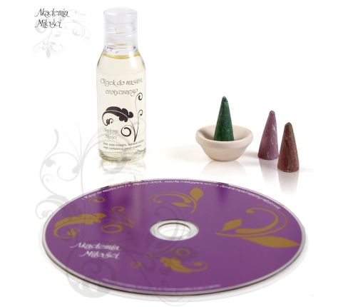 Love Academy Couples Game - Massage Techniques Set, Aromatic Oil, Incense