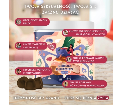 IntimDiet Libido Gummies For Men 180g - Cordyceps, Tribulus, Vegan Formula