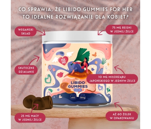 IntimDiet Libido Gummies For Men 180g - Cordyceps, Tribulus, Vegan Formula