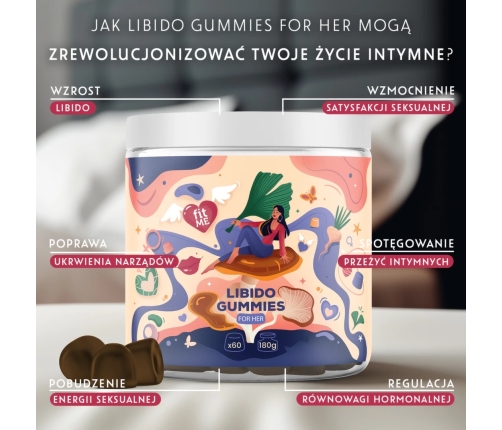 IntimDiet Libido Gummies For Men 180g - Cordyceps, Tribulus, Vegan Formula