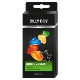Billy Boy Colorful Variety 12 szt. Kolorowe prezerwatywy z wypustkami i smakami