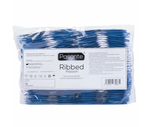Pasante Ribbed 144-Pack Textured Transparent Latex Protection, Medium Size