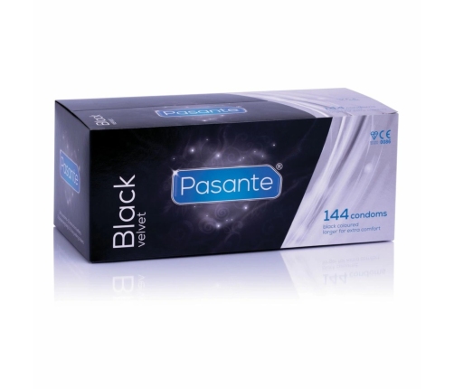Pasante Black Velvet Extra Large Black Latex Condoms 144 pcs