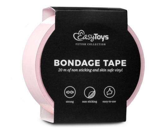 EasyToys Fetish Collection Bondage Tape Pink 20m - Flexible Restraint Tape