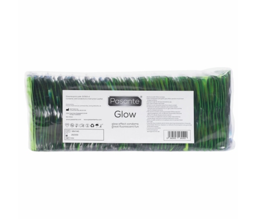 Pasante Glow 144 szt. - fluorescencyjne prezerwatywy, lateksowe