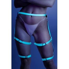 Fantasy Lingerie Buckle Up Adjustable Leg Harness Blue - O-Ring Accent
