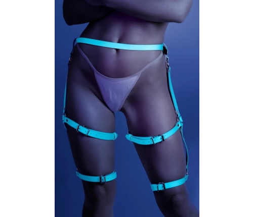 Fantasy Lingerie Buckle Up Adjustable Leg Harness Blue - O-Ring Accent