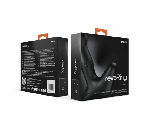 Nexus Revo Ring Remote Control Rotating Wellness Device Silicone Black 13,5cm