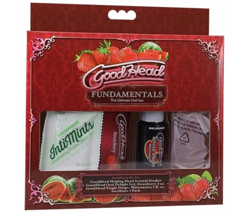 Doc Johnson GoodHead Fundamentals Set with Strawberry & Watermelon Flavors