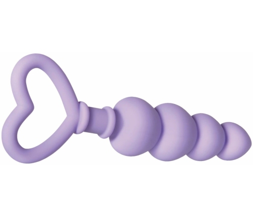 Evolved Novelties Sweet Treat Silicone Heart Beads Purple 19 cm