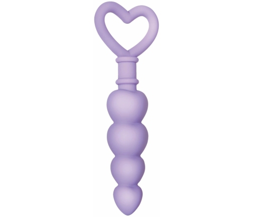Evolved Novelties Sweet Treat Silicone Heart Beads Purple 19 cm